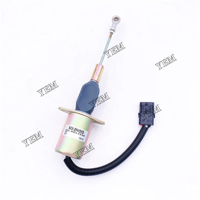 Electric Fuel Stop ShutOff Solenoid 24V For JOHN DEERE 892ELC Excavator RE53560