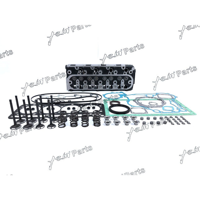 For Kubota V1305 Cylinder Head With Valve Train Kit Full Gasket 4X Glow plugs