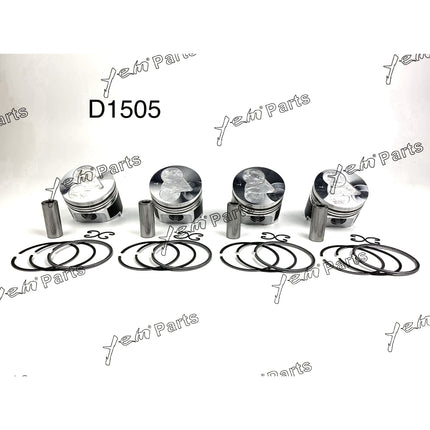 Piston + Ring Kit Set STD 78mm For Kubota V1505 / D1105 Engine Parts