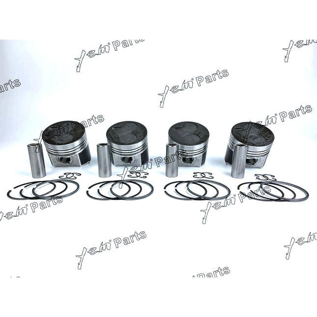 4 Sets STD Piston (Pin & Clip) w Rings 1G466-2111 For KUBOTA V2203 V2403 Engine