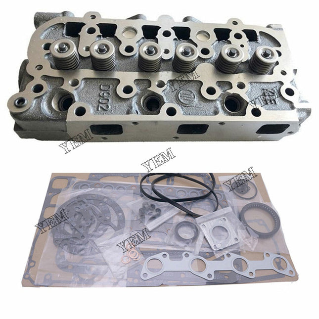 New D902 Complete Cylinder Head with Valves +Full Gasket Kit For Kubota RTV900