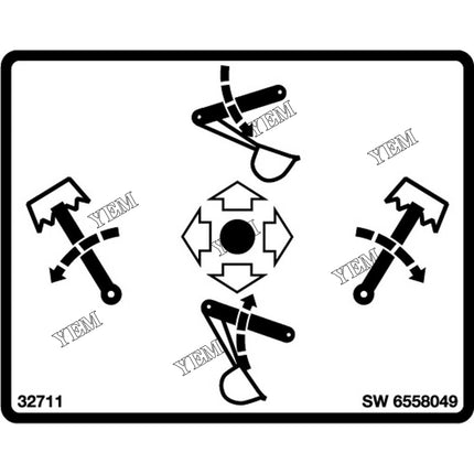 Control Decal Part # 6558049 For Bobcat Parts