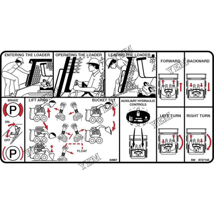 6727155 Operation Instructions Decal For Bobcat Loaders