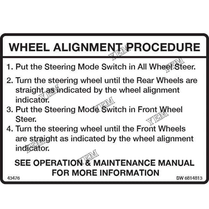 Wheel Alignment Decal Part # 6814813 For Bobcat Parts