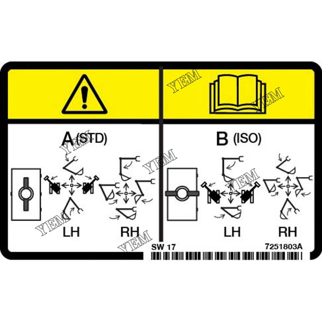 STD/ISO Decal Part # 7251803 For Bobcat Parts