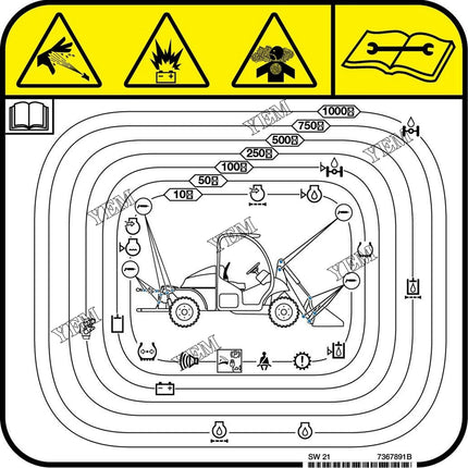Service Decal Part # 7367891 For Bobcat Parts
