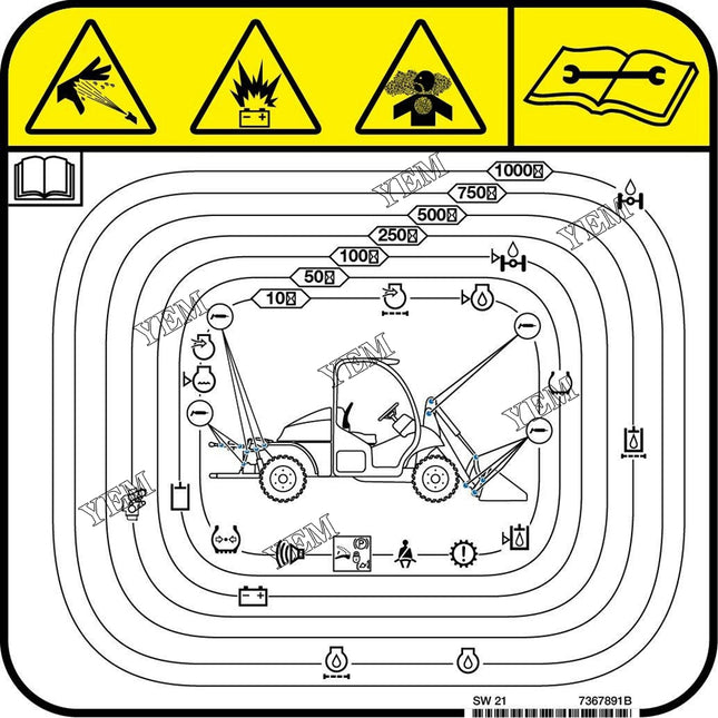 Service Decal Part # 7367891 For Bobcat Parts