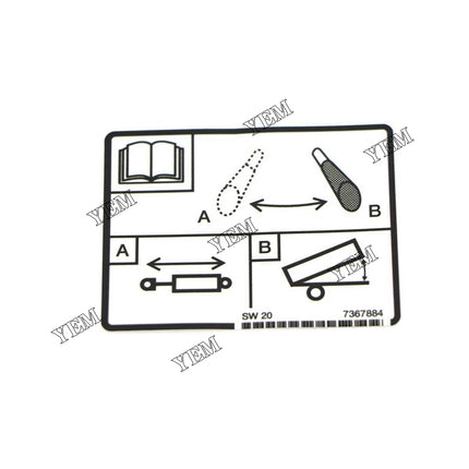 7367884 AUX Hydraulic Decal For Bobcat Work Machines