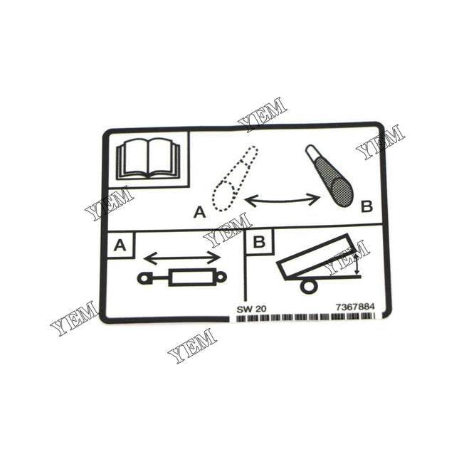 7367884 AUX Hydraulic Decal For Bobcat Work Machines