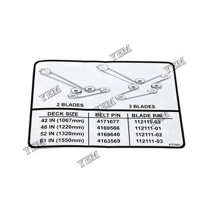 Diagram Belt Decal Part # 4171663 For Bobcat Parts