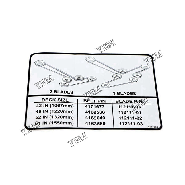 Diagram Belt Decal Part # 4171663 For Bobcat Parts