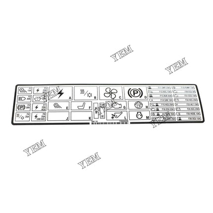7356065 Fuse Relay Decal For Bobcat Loaders