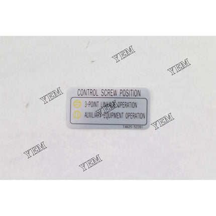 Control Screw Position Decal Part # 7385614 For Bobcat Parts
