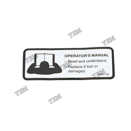 2000735 Operation Manual Decal For Bobcat Zero-Turn Mowers