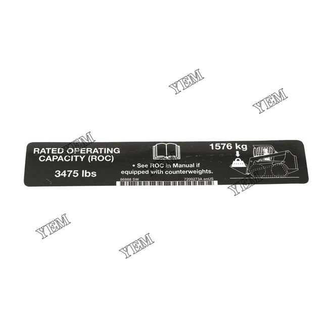 Decal, Roc Part # 7200273 For Bobcat Parts