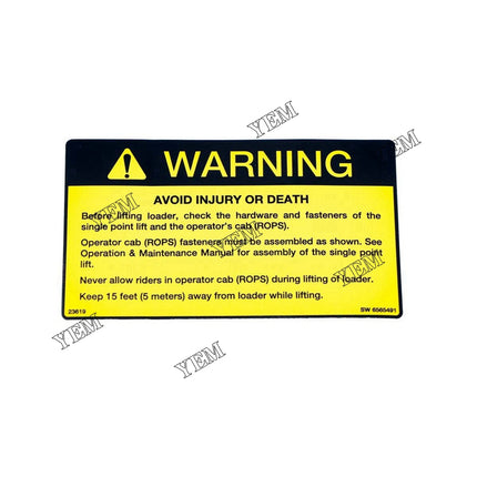 6565491 Safety Decal For Bobcat Loaders