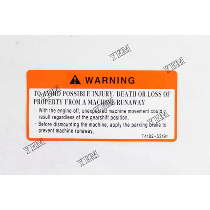 Parking Brake Safety Decal Part # 7385613 For Bobcat Parts