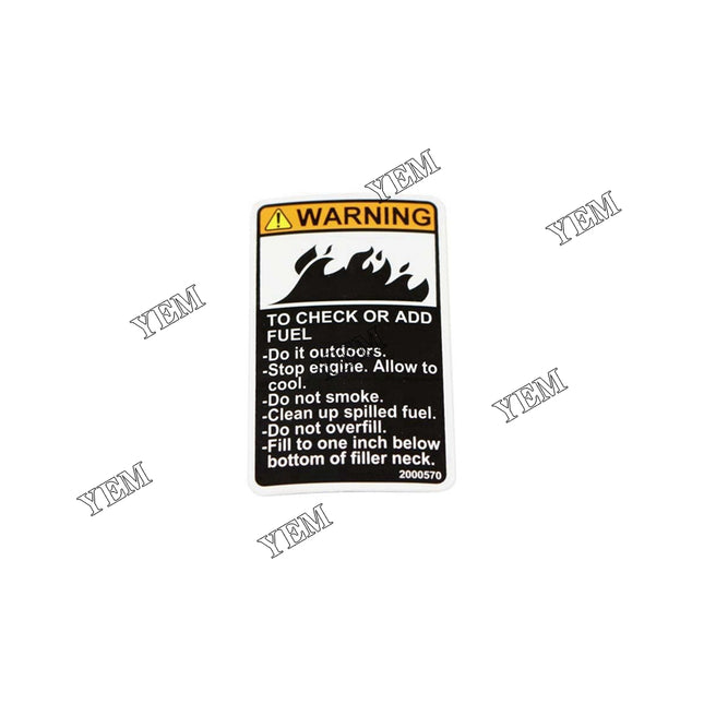 2000570 Warning Decal For Bobcat Zero-Turn Mowers
