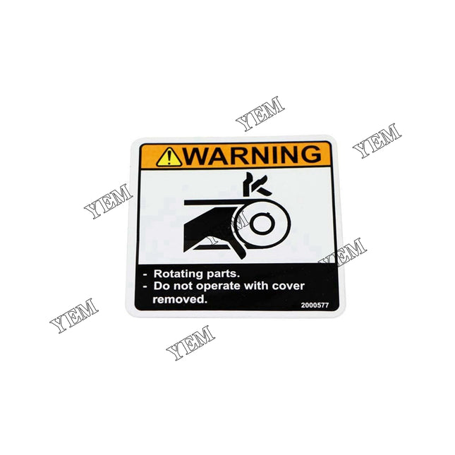 2000577 Warning Decal For Bobcat Zero-Turn Mowers