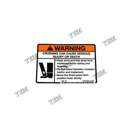 7375202 Warning Decal For Bobcat Tractors