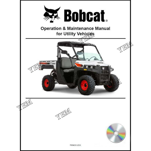 3450 Utility Vehicle Operation and Maintenance Manual on CD Part # 6989609CD For Bobcat Parts